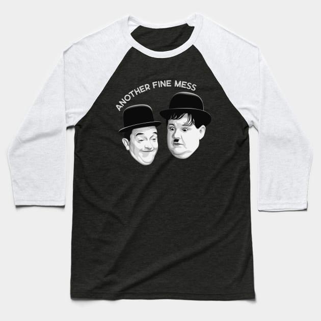 Laurel & Hardy - Another Fine Mess Baseball T-Shirt by PlaidDesign